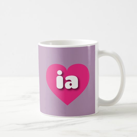 Mug Iowa coeur rose chaud - J'aime ia (Droite)