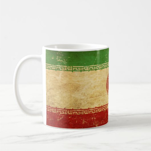 Mug Iran - Drapeau Vintage (Gauche)