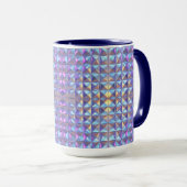 Mug Iridescendance en or, bleu et violet géométrique 2 (Devant droit)