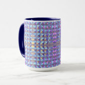 Mug Iridescendance en or, bleu et violet géométrique 2 (Devant gauche)