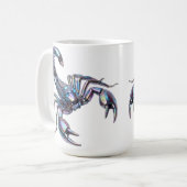 Mug Iridescent Cyber Scorpion Mechanical Art (Devant gauche)