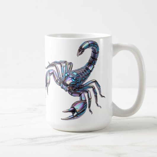Mug Iridescent Cyber Scorpion Mechanical Art (Droite)
