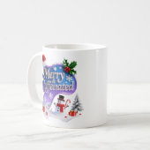 Mug Iridescent Noël 'Merry & Caffeinated' (Devant gauche)