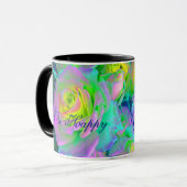Mug Iridescente esthétique Roses précoces Soyez heureu (Devant gauche)
