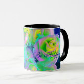 Mug Iridescente esthétique Roses précoces Soyez heureu (Devant droit)