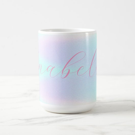 Mug Iridescente Holographique Pastel Gradient Nom pers (Centre)