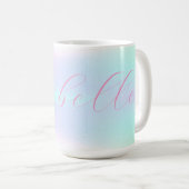 Mug Iridescente Holographique Pastel Gradient Nom pers (Devant droit)