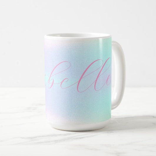 Mug Iridescente Holographique Pastel Gradient Nom pers (Devant droit)