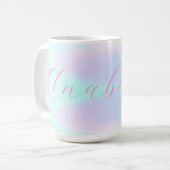 Mug Iridescente Holographique Pastel Gradient Nom pers (Devant gauche)