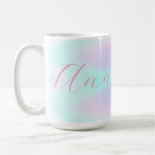Mug Iridescente Holographique Pastel Gradient Nom pers (Gauche)