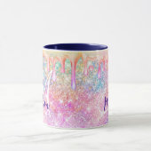 Mug Iridescente licorne rose faux parties scintillant  (Centre)
