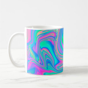 Mug Iridescente marbrée texture holographique en dynam