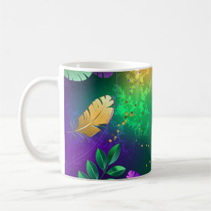 Mug Iridescente mardi gras arrière - plan avec perles