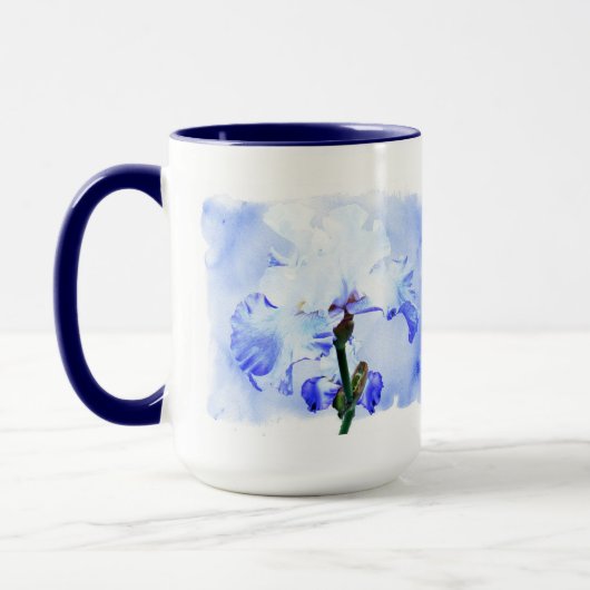 Mug Iris Arborés - Bleu Et Blanc (Gauche)