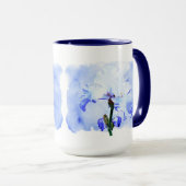 Mug Iris Arborés - Bleu Et Blanc (Devant droit)