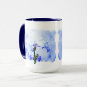 Mug Iris Arborés - Bleu Et Blanc (Devant gauche)