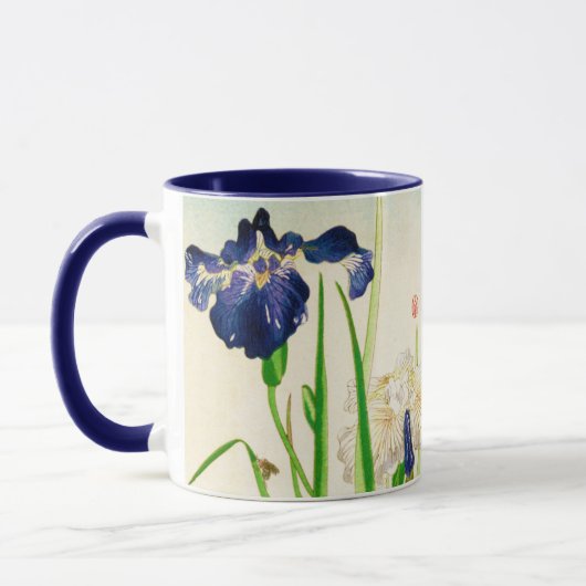 Mug Iris bleu - copie japonaise d'aquarelle (Gauche)