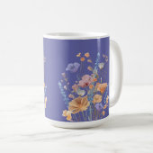 Mug Iris Bleu Violet Frontière Florale Été (Devant droit)