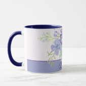 Mug Iris d'aquarelle violet et bleu personnalisables (Gauche)