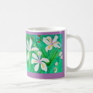 Mug Iris de blanc d'aquarelle