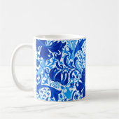 Mug Iris de William Morris et lis, bleu de cobalt (Gauche)