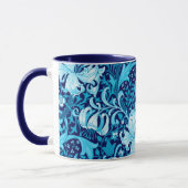 Mug Iris de William Morris et lis, bleu d'indigo (Gauche)