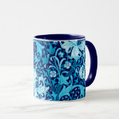 Mug Iris de William Morris et lis, bleu d'indigo (Devant droit)