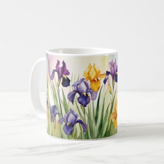 Mug Iris liris violet jaune | (Devant gauche)