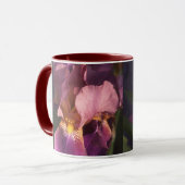 Mug Iris néerlandais barbu de rouge foncé et de rose (Devant gauche)