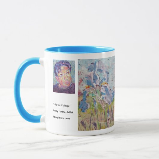 Mug Iris On Collage / Artist Larry Lerew (Gauche)