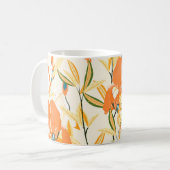 Mug Iris orange : motif floral transparent (Devant gauche)