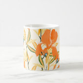 Mug Iris orange : motif floral transparent (Centre)