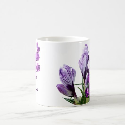 Mug Iris personnalisable nom fleurs de printemps viole (Centre)