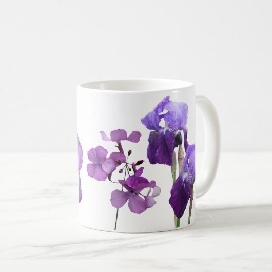 Mug Iris personnalisable nom iris violet iris printemp (Devant droit)