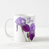 Mug Iris personnalisable nom iris violet iris printemp (Gauche)