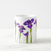 Mug Iris pourpres sur l'arrière - plan blanc - iris (Centre)