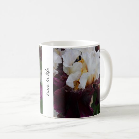 Mug Iris violet et blanc (Devant droit)