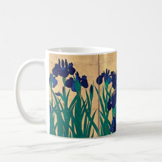 Mug Irises japonais (détail), Ogata Kōrin (Gauche)