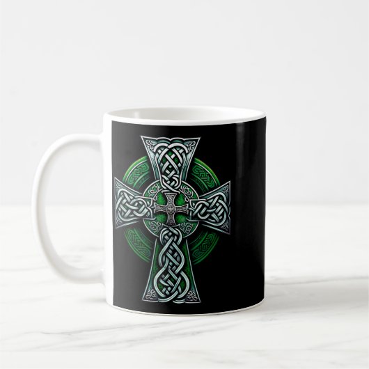 Mug Irish Celtic Cross Knot Christian Holy Trinity Sco (Gauche)