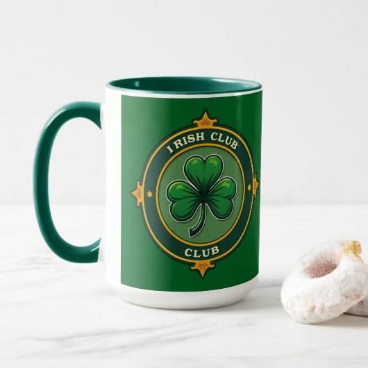 Mug Irish Club St Patrick’s Day Shirt – caneca (Avec donut)