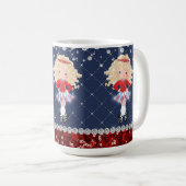 Mug Irish Dance Blond Girl Soft Shoe Rouge, Bleu (Devant droit)