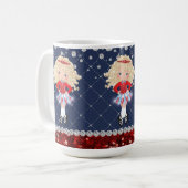 Mug Irish Dance Blond Girl Soft Shoe Rouge, Bleu (Devant gauche)