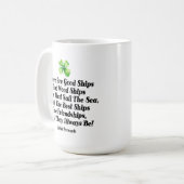 Mug Irish Friendship Ships Proverb Four Leaf Clover (Devant gauche)