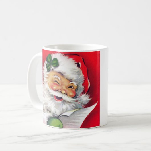 Mug Irish Père Noël, Irish Christmas Mug, Irlande (Devant gauche)