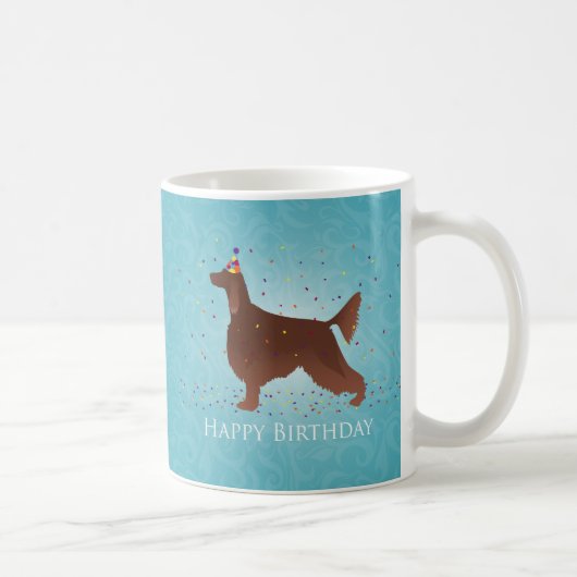 Mug Irish Setter Joyeux Design d'anniversaire (Droite)