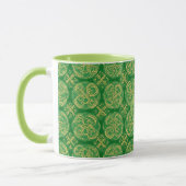 Mug Irish Shamrock Green Abstract Celtic Knot Inspired (Gauche)