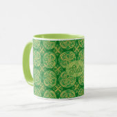 Mug Irish Shamrock Green Abstract Celtic Knot Inspired (Devant gauche)