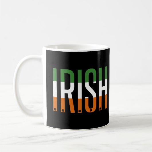 Mug Irish St Patrick's Day Irlande Drapeau Shamrock Lu (Gauche)