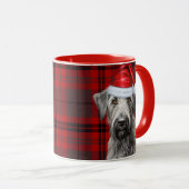 Mug Irish Wolfhound Dog Red Plaid Christmas (Devant droit)