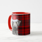 Mug Irish Wolfhound Dog Red Plaid Christmas (Devant gauche)
